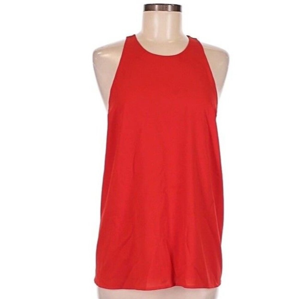 Sanctuary Tomato Red Halter Swing Open Back Tank Top Blouse Size Small Color Pop